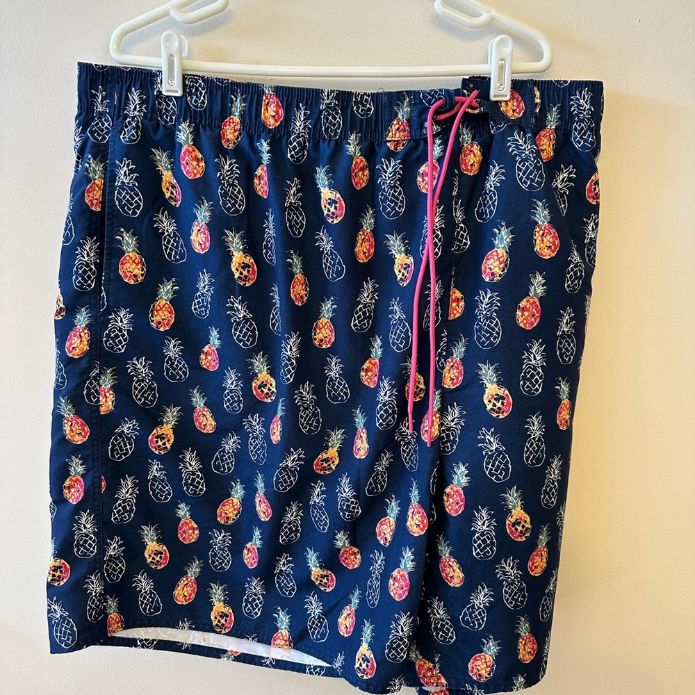 Island Passport Men’s Navy Pineapple Swim Trunks Board Shorts 4XL